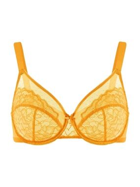 HSIA Enchante Lace Unlined Underwire Bra - 40H - Cadmium Yellow